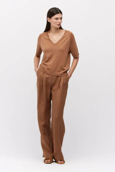 Braune Leinenhose für Anzug