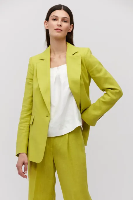 Limettenfarbener Leinen-Sakko zum Anzug