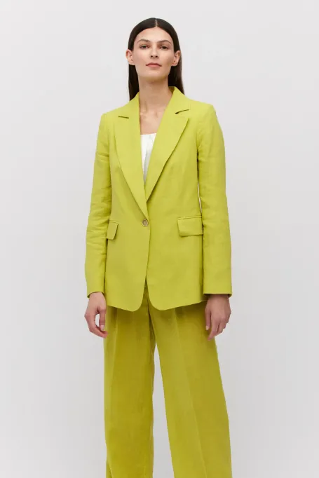Limettenfarbener Leinen-Sakko zum Anzug