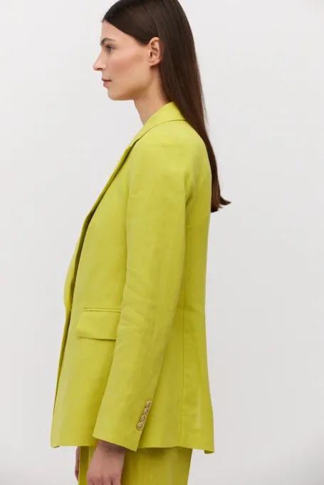 Limettenfarbener Leinen-Sakko zum Anzug