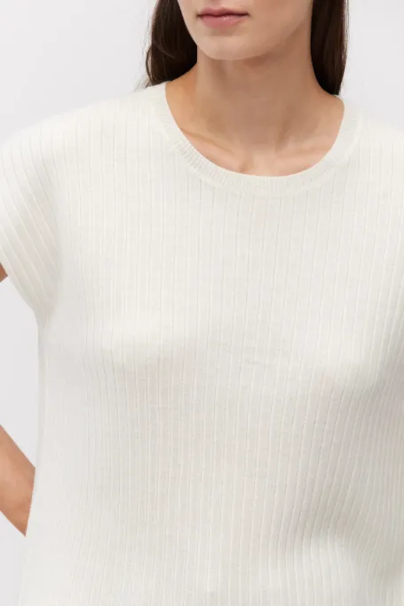 Kaschmirbluse weiß