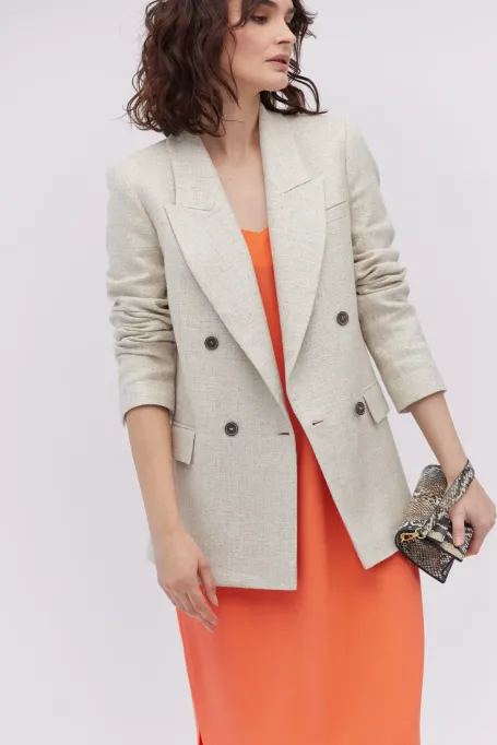 Beiger Leinenblazer beige