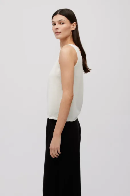 Weißes Strick-Top mit Kaschmir