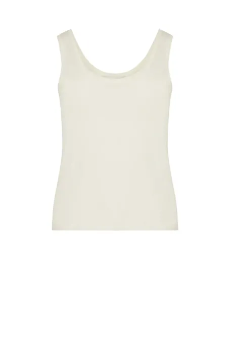 Weißes Strick-Top mit Kaschmir