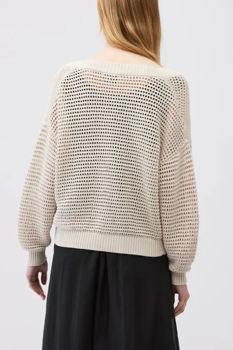 Beiger Leinen-Cardigan beige