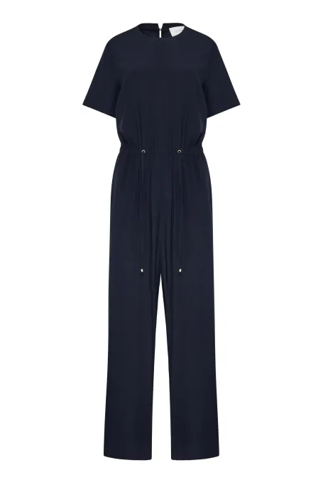 Marineblauer Seiden-Overall