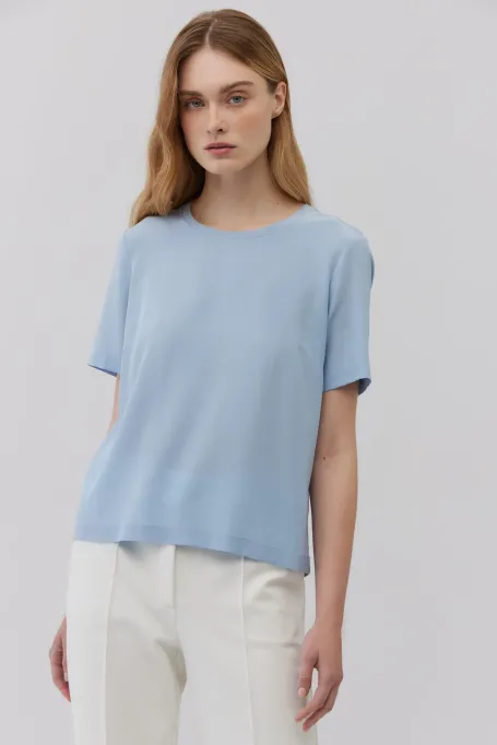 Hellbluse mit Seide Brigitte