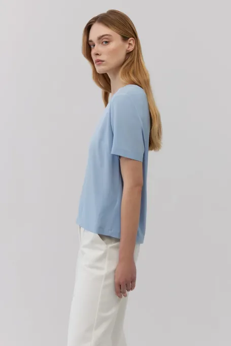 Hellbluse mit Seide Brigitte