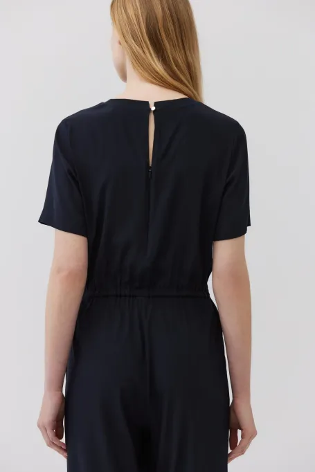 Marineblauer Seiden-Overall