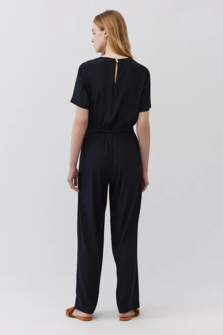 Marineblauer Seiden-Overall