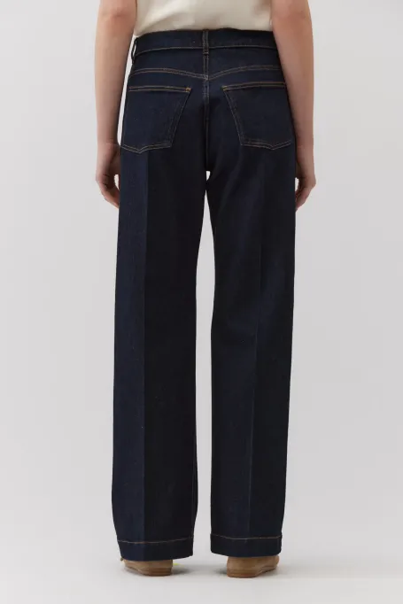 Wide-Leg-Jeans in Dunkelblau