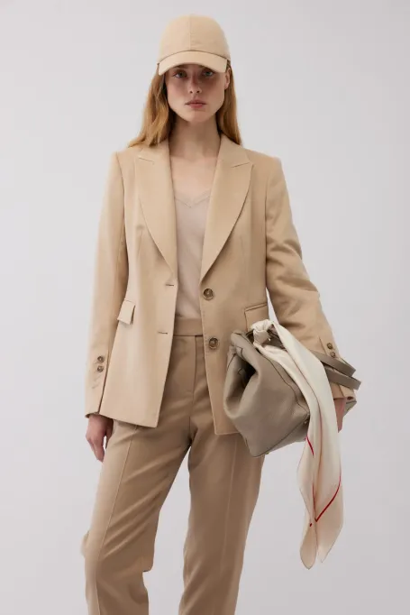 Jacke aus Kamelweinenwolle in Albino-Beige
