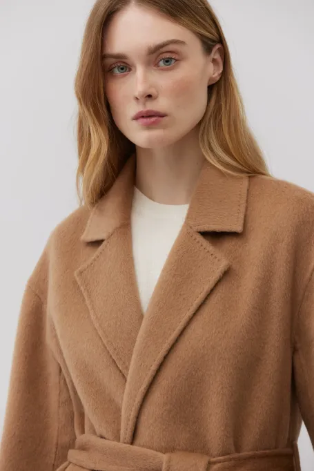 Kamelhaar-Doppelgesichts-Mantel aus Kamelwolle kamel