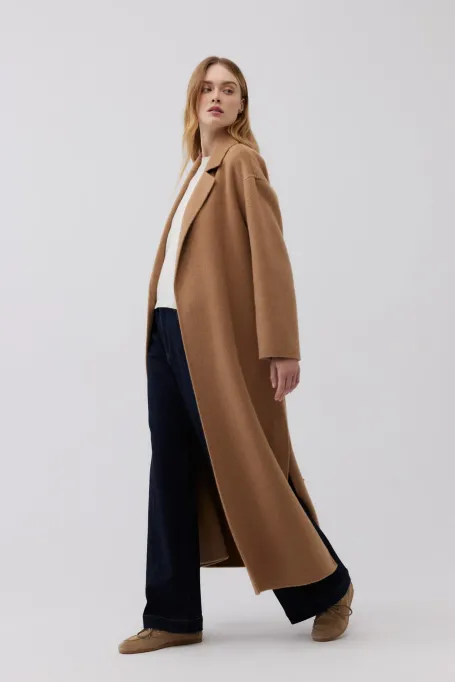 Kamelhaar-Doppelgesichts-Mantel aus Kamelwolle kamel