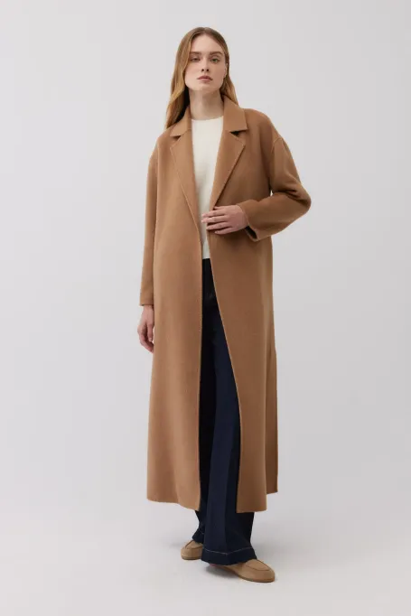 Kamelhaar-Doppelgesichts-Mantel aus Kamelwolle kamel