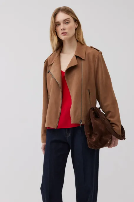 Camel Jacke aus Wildleder