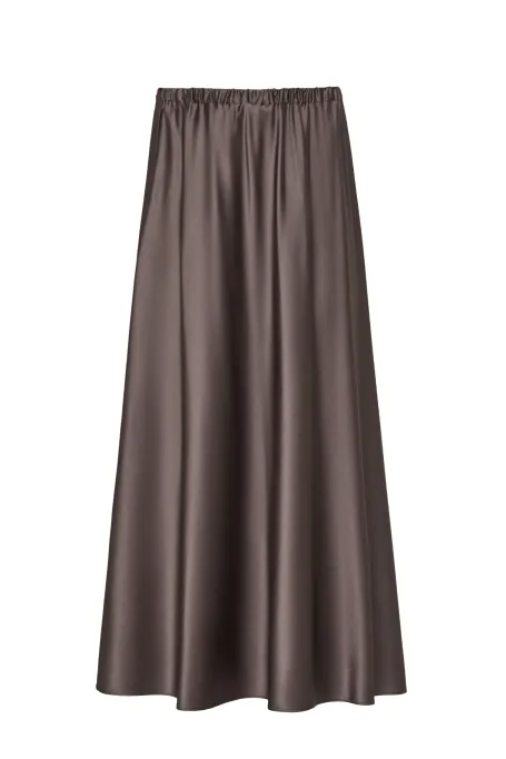 Brauner Seiden-Midirock