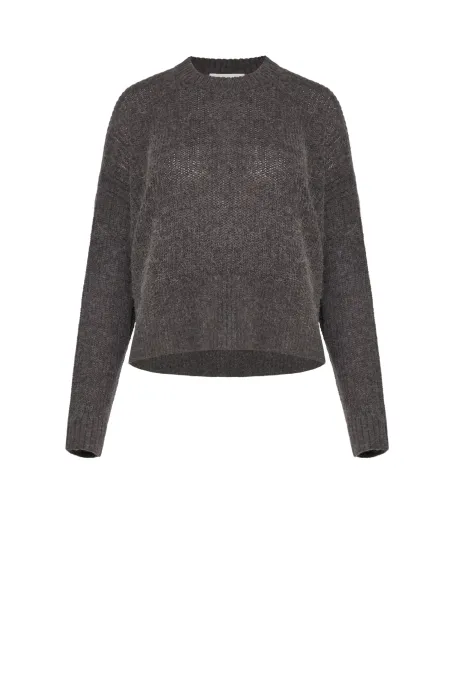 Brauner Pullover mit Alpakawolle