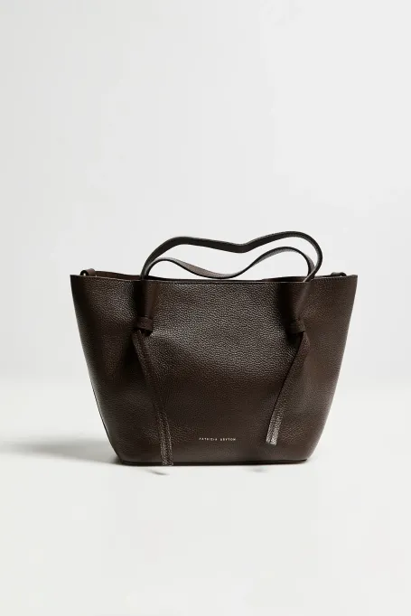 Braune Shopper-Ledertasche