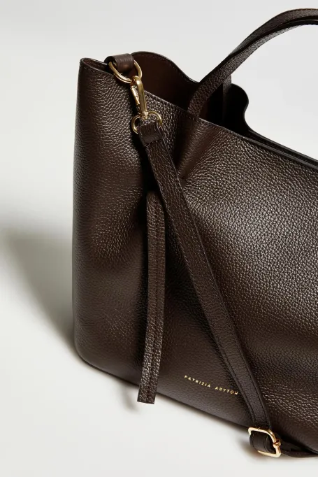 Braune Shopper-Ledertasche