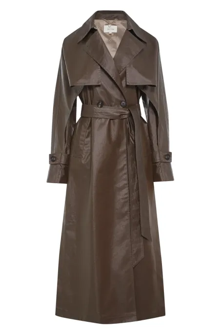 Zweireihiger Trenchcoat mit Gürtel
