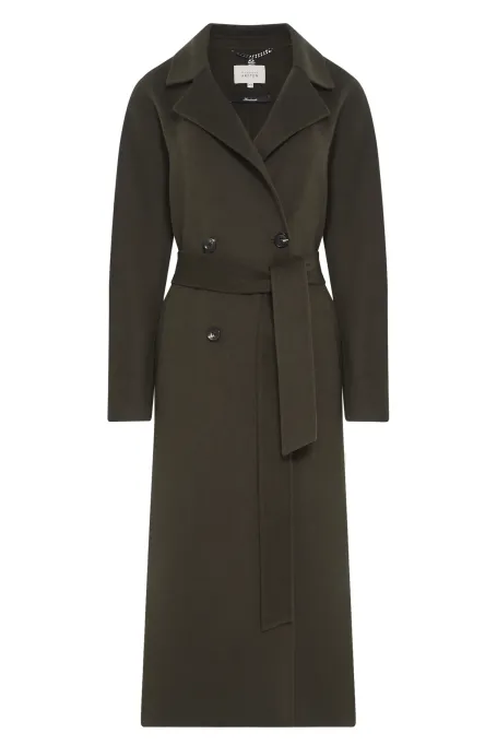 Dunkelgrüner Mantel mit Doubleface-Seide