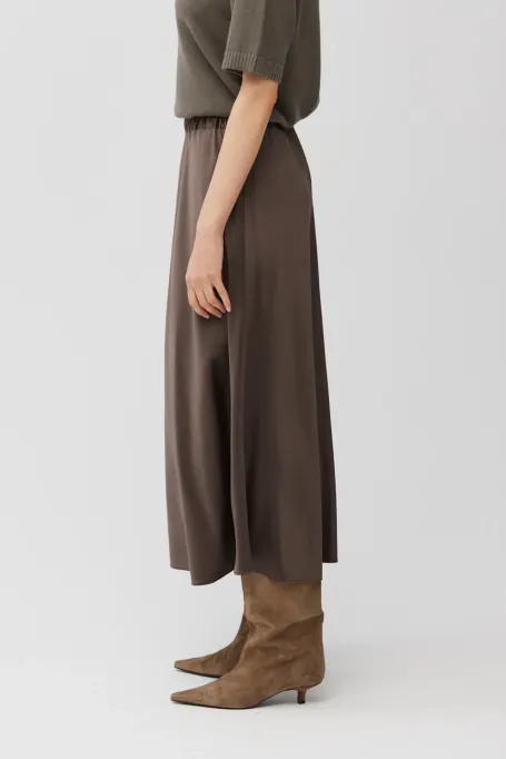 Brauner Seiden-Midirock