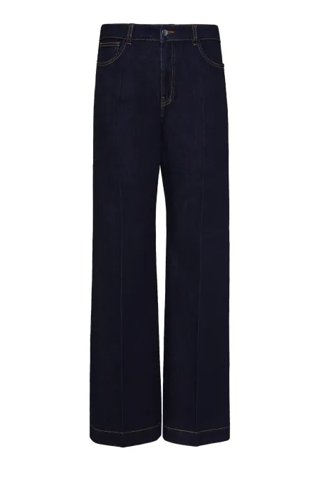 Wide-Leg-Jeans in Dunkelblau
