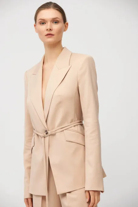Blazer in puderrosa aus Schurwolle