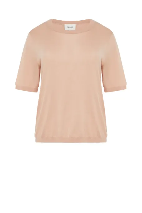 Rosa T-Shirt aus Kaschmir und Lyocell