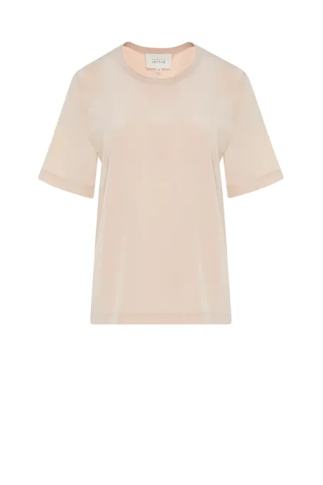 Seidenbluse in Puderrosa Brigitte