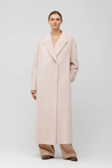 Zweireihiger gerader Mantel aus Baby-Suri-Alpaka