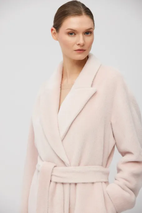 Zweireihiger gerader Mantel aus Baby-Suri-Alpaka