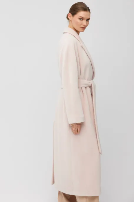 Zweireihiger gerader Mantel aus Baby-Suri-Alpaka