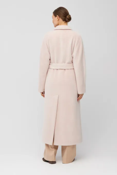 Zweireihiger gerader Mantel aus Baby-Suri-Alpaka