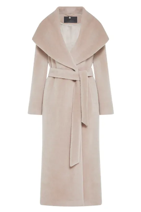 Maxi-Mantel aus Baby-Suri-Alpaka mit Kapuze