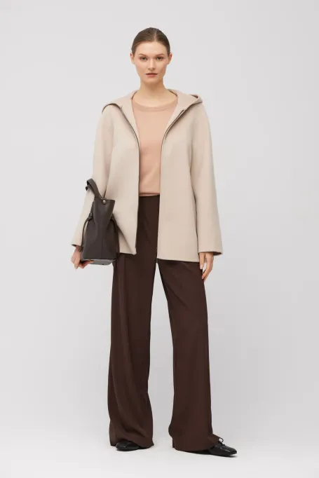 Jacke aus Doubleface-Stoff mit Wolle und Seide
