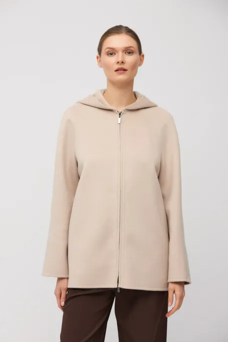 Jacke aus Doubleface-Stoff mit Wolle und Seide
