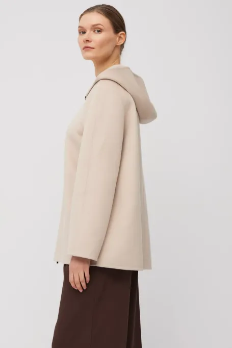 Jacke aus Doubleface-Stoff mit Wolle und Seide