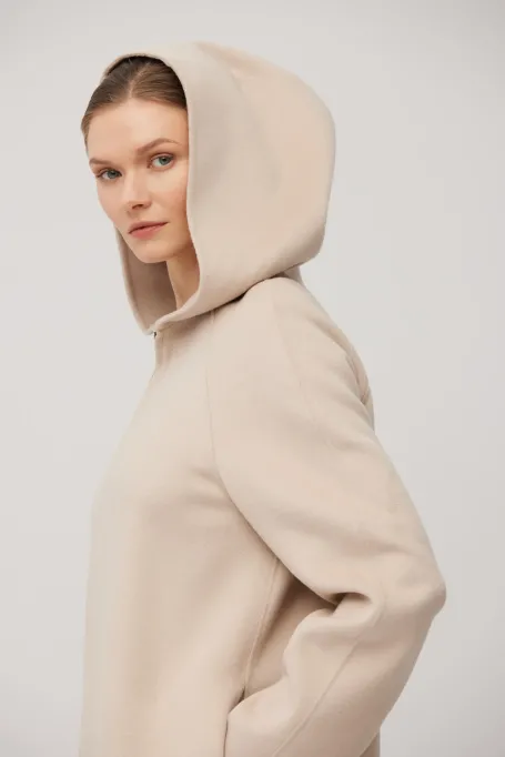 Jacke aus Doubleface-Stoff mit Wolle und Seide