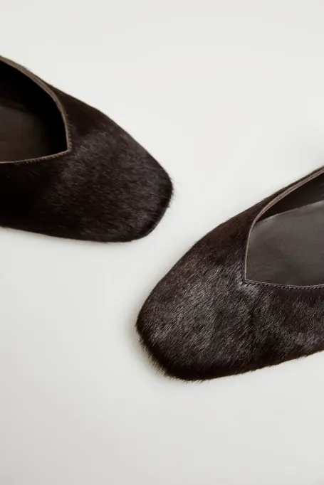 Gebundene Ballerinas mit längerem Flor