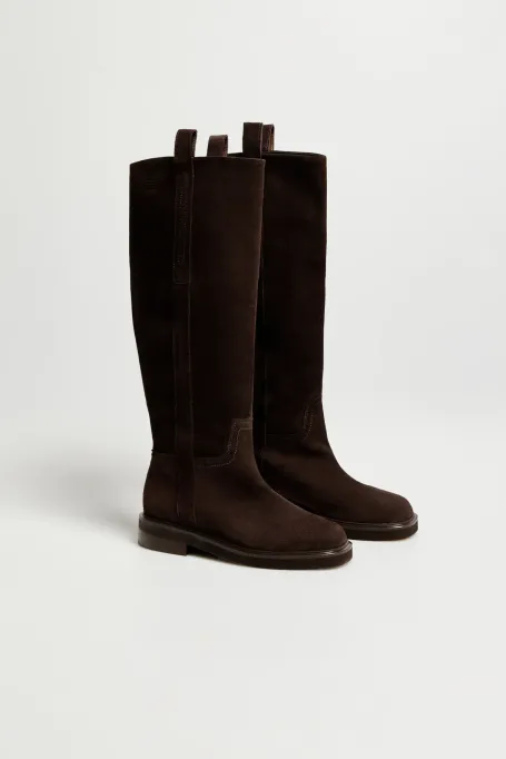 Braune Velourslederstiefel