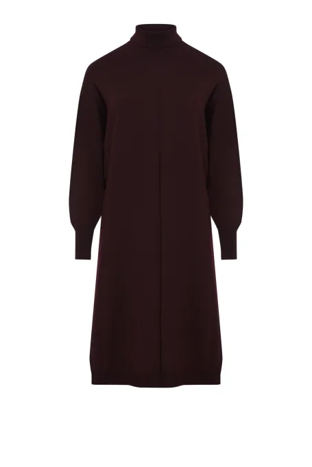 Rollkragenkleid aus Merinowolle