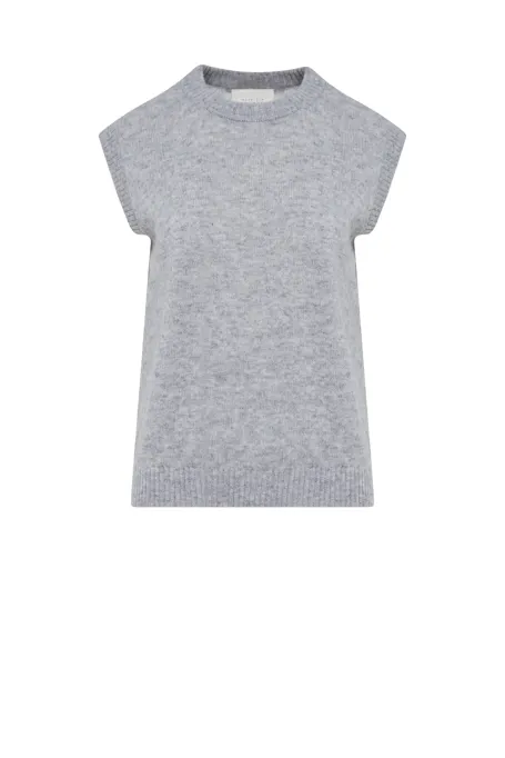 Grauer Pullover aus Merinowolle und Kaschmir