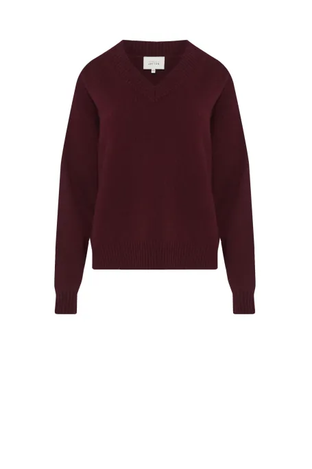 Locker gestrickter Pullover aus Kaschmir und Merinowolle rot