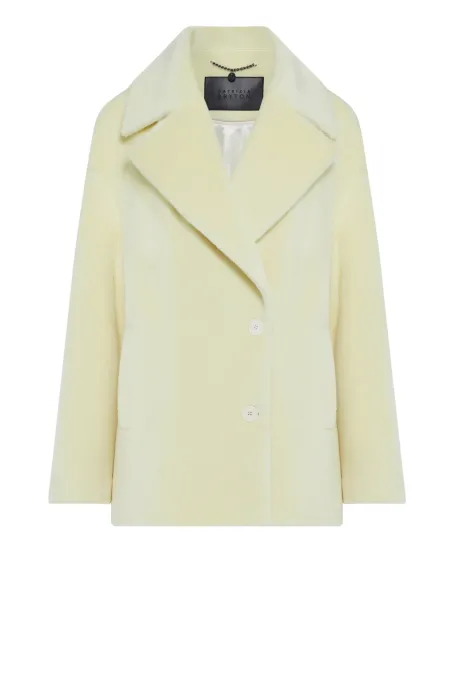 Jacke mit Baby Suri Alpaka-Wolle gelb