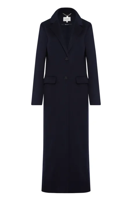 Langer dunkelblauer Doubleface-Mantel