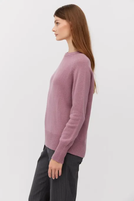 Violetter Pullover aus Kaschmir und Merinowolle