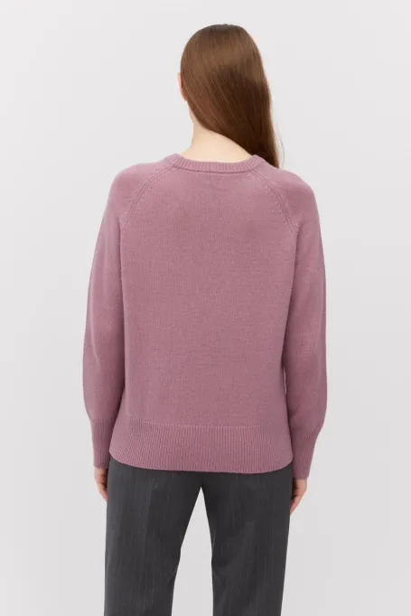 Violetter Pullover aus Kaschmir und Merinowolle