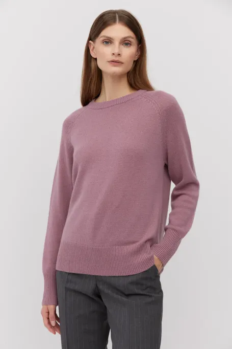 Violetter Pullover aus Kaschmir und Merinowolle